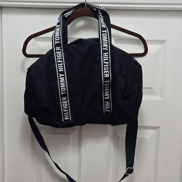 Tommy Hilfiger Navy Duffel Bag with Logo Straps - Picture 1 of 4